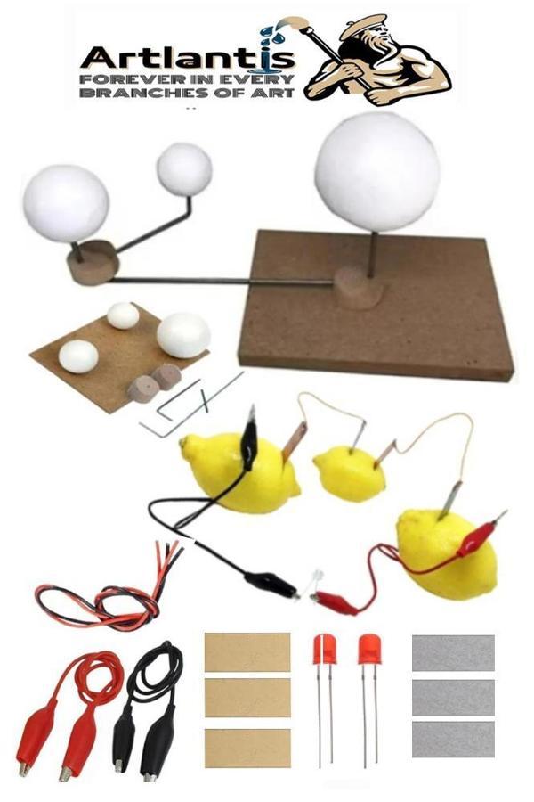 Dünya Güneş Ay Deney Seti ve Limon Deney Seti 1 Paket Proje Tasarım Okul Deney Seti - Image 1