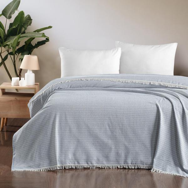 Schafer Home Luca Çift Kişilik Pike 200x220 Cm-İndigo - Image 1