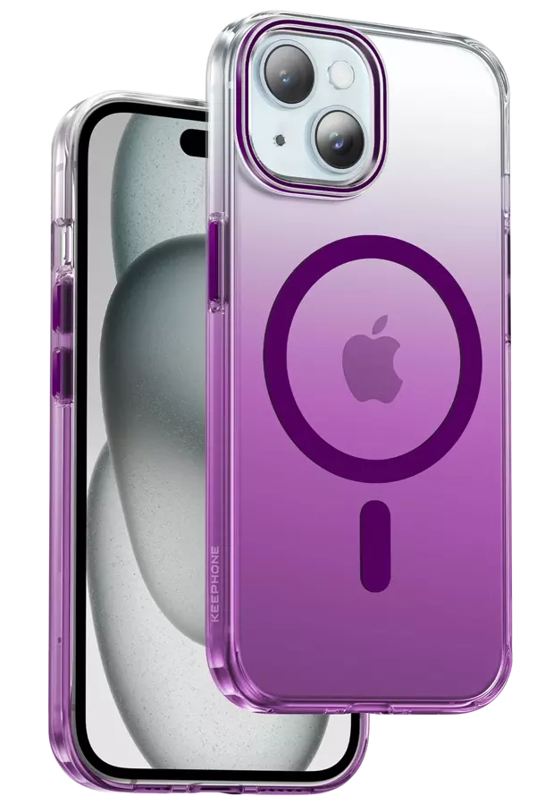 Fuchsia iPhone 15 Aurora Manyetik Şarj Uyumlu Kılıf - Image 1