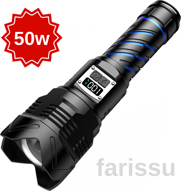 RT-397 50W 1000 Lümen Şarjlı LED El Feneri 4800 mah şarjlı pil - Image 1