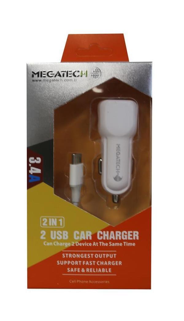 Elba ELB29 3.4 Siyah 2usb Metal Araç Çakmaklık Şarj Aleti Hızlı Şarj - Image 1