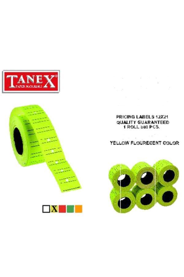 Tanex Fiyat Etiketi Çizgili 12x21 Fosforlu Sarı - Image 1