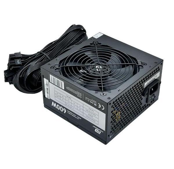 PowerBoost PB600AB 600W APFC 2*PCI-E 6+2 Pin 12cm Siyah Fanlı ATX PSU (Bulk) - Image 1
