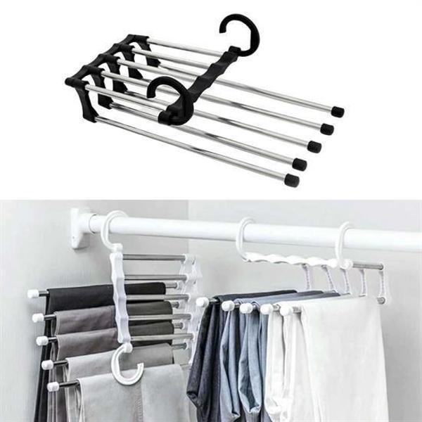 BUFFER®  Hareketli Dolap İçi Pantolon Kravat Şal Askı Sistemi Düzenleyici Katmanlı Askılık Organizer - Image 1