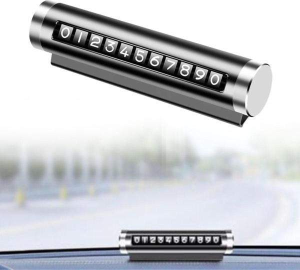 BUFFER® Alüminyum Kasa Siyah Renk Çevirmeli Araç Içi Telefon Numaratörü Park Oto Numaratörü - Image 1