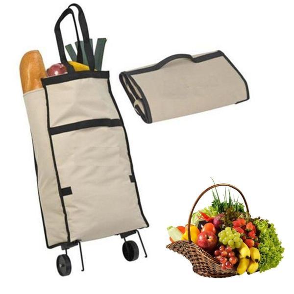 BUFFER® Katlanabilir Tekerlekli Market Çantası,Çok Amaçlı Pazar Arabası,Portatif Alışveriş Bez Torbası - Image 1