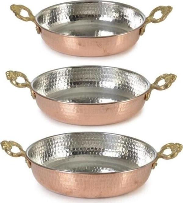 Cooker 3Lü Bakır Sahan Tava Seti 14-16-18cm Bk024 - Image 1