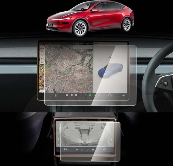 Tesla Model Y 2025 juniper için 2 adet ön+ arka ekran koruyucu set nano flex ekran koruyucu - Image 1