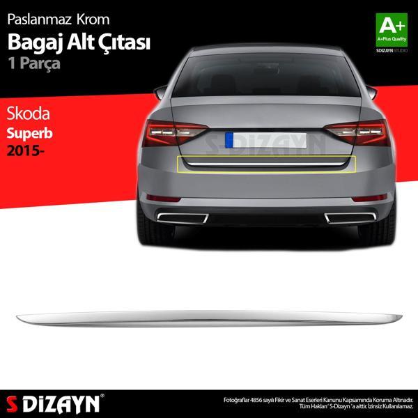 S-Dizayn Skoda Superb Krom Bagaj Alt Çıtası 2015-2023 - Image 1