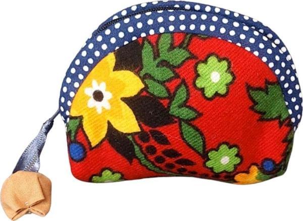 Uretti - Sibel 2453 2902 El Yapımı Pazen Kumaş Kahverengi Süslü Mini Cüzdan - Image 1