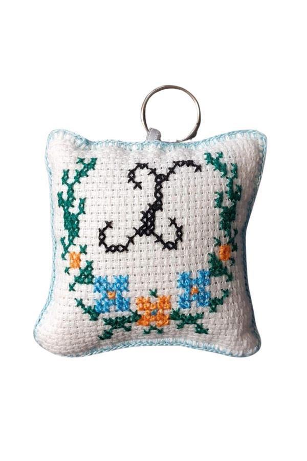 Uretti - Sibel 2453 7765 El Yapımı X Harfi Kanaviçe Anahtarlık - Image 1