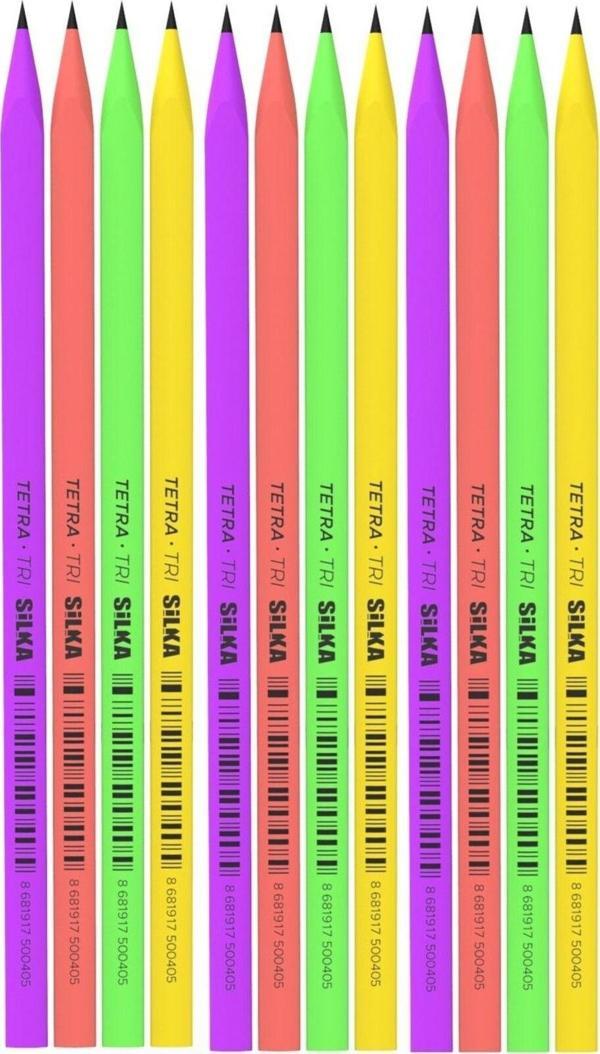 Silka Kaly Üçgen Neon Kurşun Kalem 12'Li - Image 1