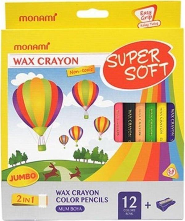 Monami 12 Li Super Soft Kuru Boya  Mum Boya Jumbo Boy - Image 1