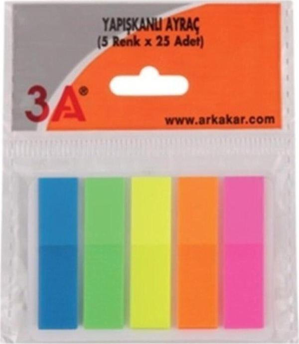3A Yapışkanlı Ayraç Not Kağıdı 125Adet Index - Image 1