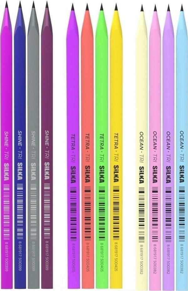 Silka Kaly Üçgen Karışık Renkli Kurşun Kalem 12'Li - Image 1