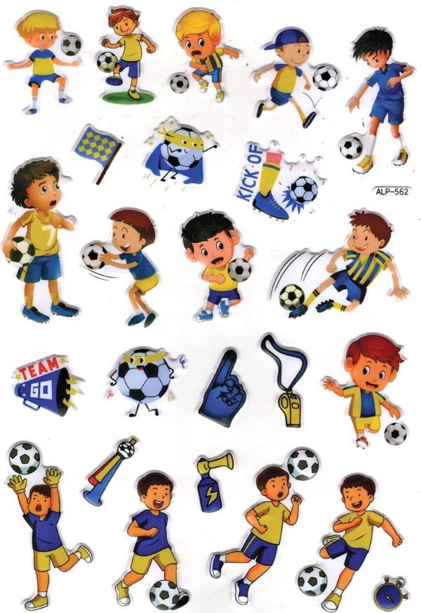 Sticker Kabartmalı A4 Boyutunda Stiker Defter, Planlayıcı Etiket-(lim562) - Sarı Mavi Lacivert Futbol - Image 1