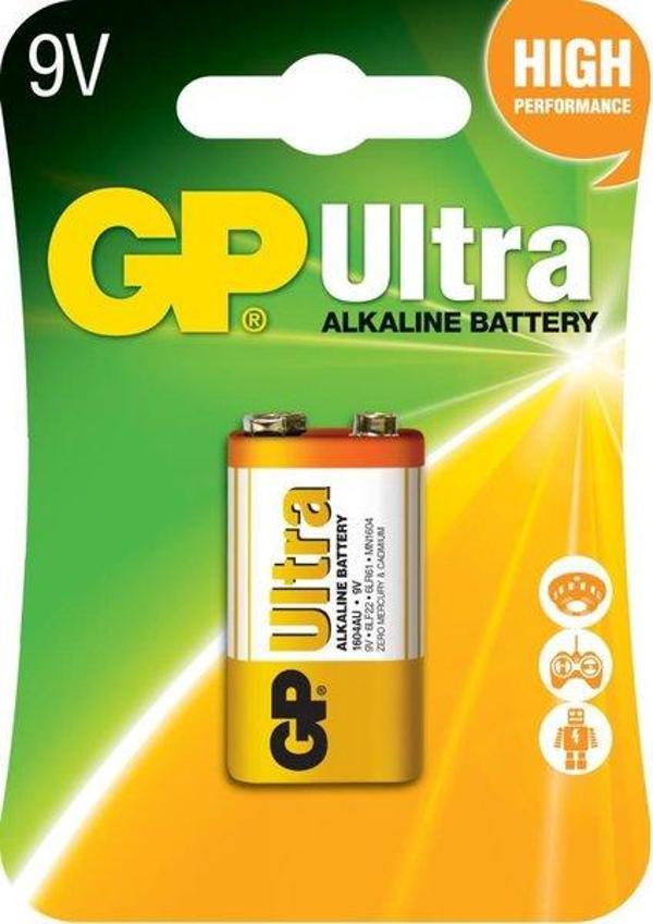 GP G-Tech Ultra Alkalin 9V - 6LR61 Pil Tekli Kart - Image 1