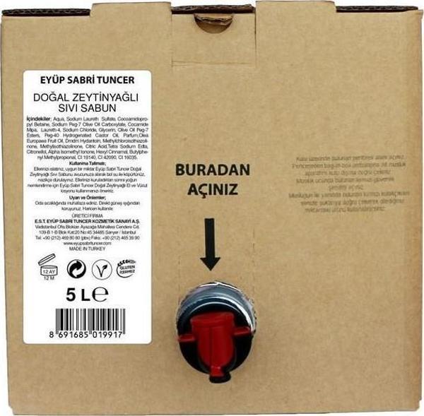 Eyüp Sabri Tuncer Zeytinyağlı Sıvı Sabun 5 lt Bag In Box Endüstriyel - Image 1