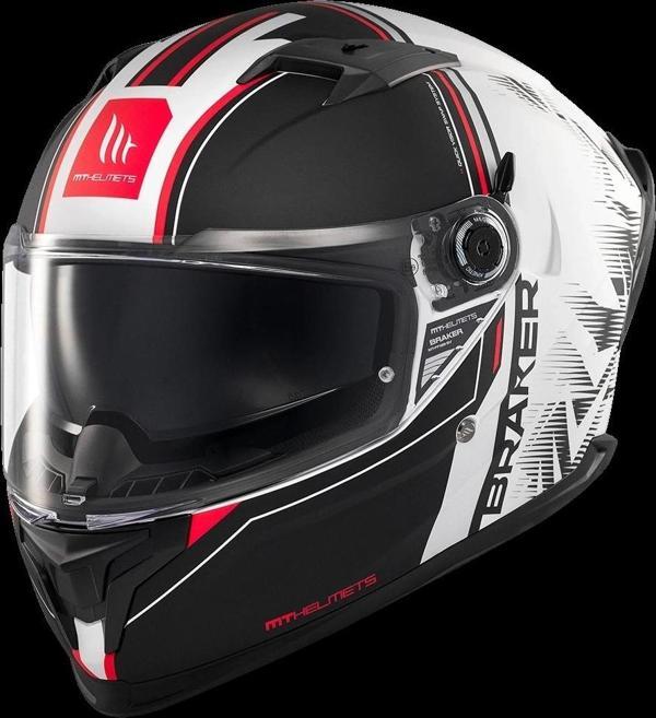 KASK MT BRAKER SV CHARM A1 MAT SİYAH/BEYAZ - Image 1