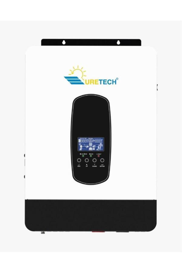 Uretech 3Kva 3Kw 3000 W Watt Tam Sinüs Akıllı Mppt 80A H.V. (55-450V) İnverter 24Vdc-220Vac İnvert - Image 1