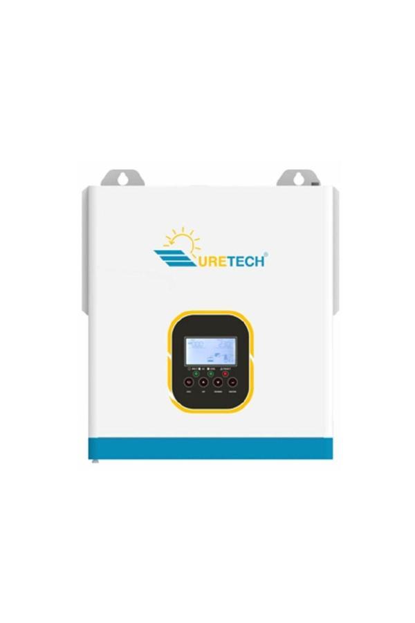 Uretech 3Kva 3000Va 3000 Watt Tam Sinüs Şarjlı Akıllı H.V. 80A Mppt Inverter 24V-220V Invertör 3Kw - Image 1