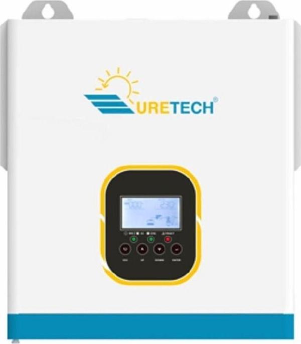 Uretech 3Kva 3000Va 3000 Watt Tam Sinüs Şarjlı Akıllı H.V. 80A Mppt Inverter 24V-220V Invertör 3Kw - Image 1