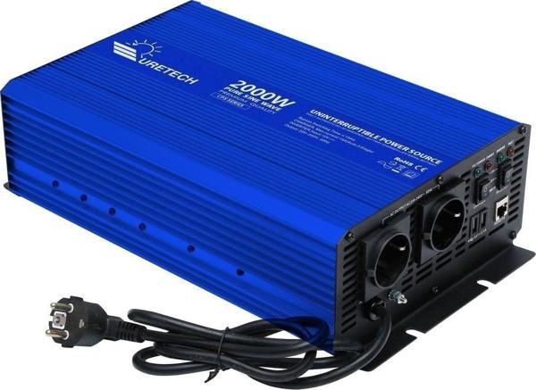 Uretech 2000 W Watt 12V Tam Sinüs Akıllı Ups Şarjlı Inverter - Image 1