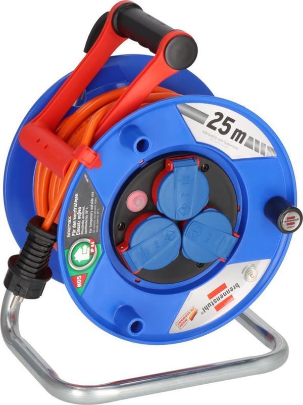Brennenstuhl Bremaxx Garant Serisi IP44 Lisanslı 25m 3 Soketli Kablo Makarası Cable Pilot - Image 1