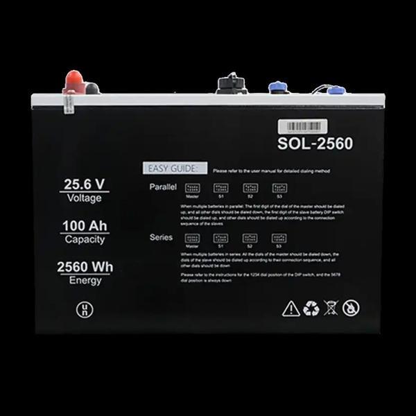 Solinved 25.6 V 100Ah LiFePO4 Akü - Image 1