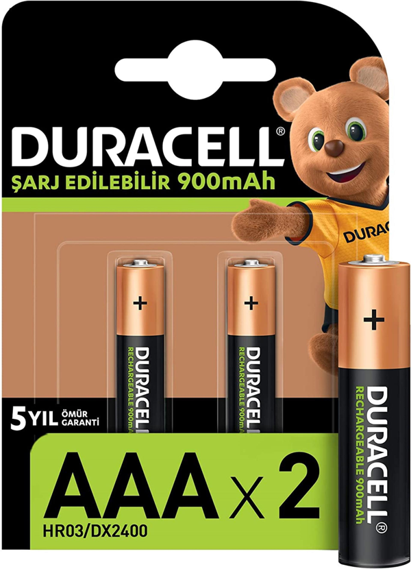 DURACELL İNCE PİL 900 mah.ŞARJLI (2Lİ BLS) - Image 1