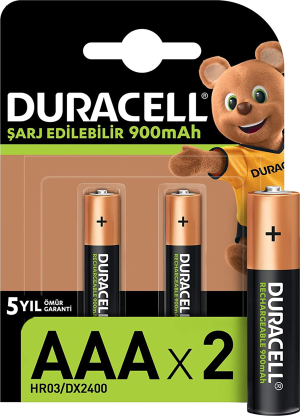 DURACELL İNCE PİL 900 mah.ŞARJLI (2Lİ BLS) - Image 1