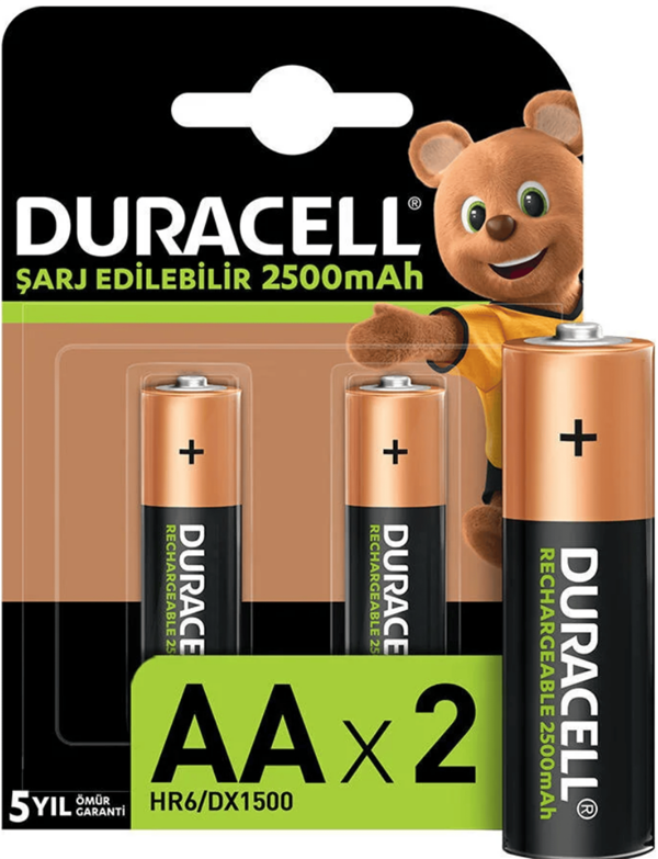 DURACELL KALEM PİL 2500 mah.ŞARJLI (2Lİ BLS) - Image 1