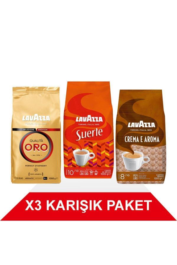 Qualità Oro + Suerte + Crema E Aramo Çekirdek Kahve (1000gr) 3'Lü Paket - Image 1