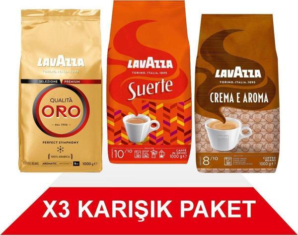 Qualità Oro + Suerte + Crema E Aramo Çekirdek Kahve (1000gr) 3'Lü Paket - Image 1