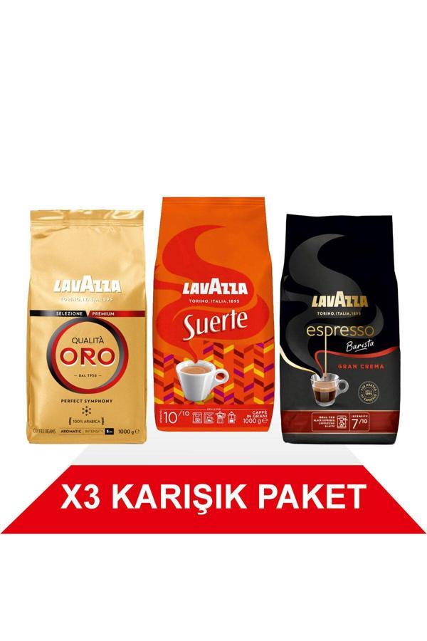 Qualità Oro + Suerte + Espresso Barista Gran Crema Çekirdek Kahve (1000gr) 3'Lü Paket - Image 1