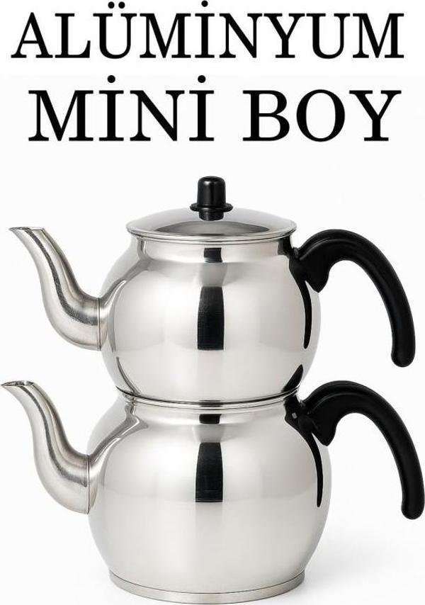 Alüminyum Küre Çaydanlık Mini Boy Siyah Kulp - Image 1