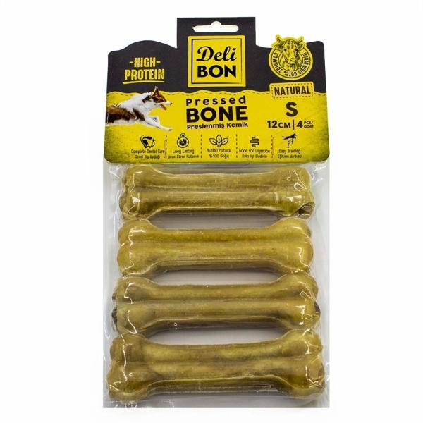 Delibon Deri Köpek Çiğneti Pres Kemik 4x12cm Natural - Image 1