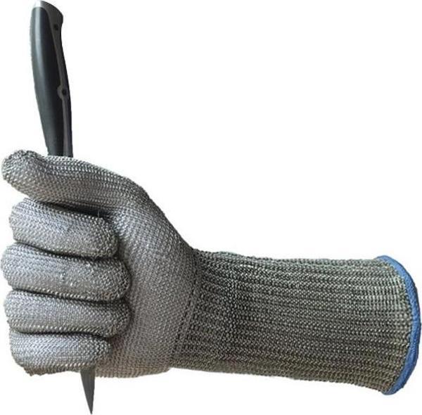Uzun Kasap Eldiveni Kesilmez Çelik Eldiven Paslanmaz Metal Tel Hasır Örgü - Image 1