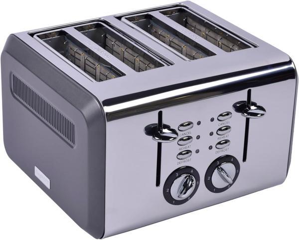 Berghoff Gem Titan Parlak Gümüş Gri Dört Dilim Ekmek Kızartma Makinesi - Image 1