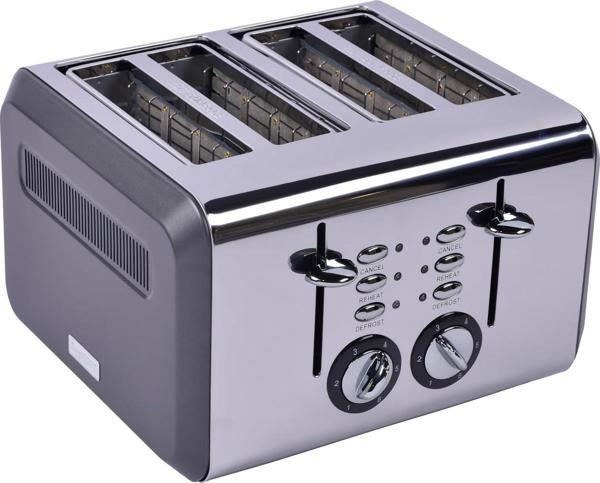 Berghoff Gem Titan Parlak Gümüş Gri Dört Dilim Ekmek Kızartma Makinesi - Image 1