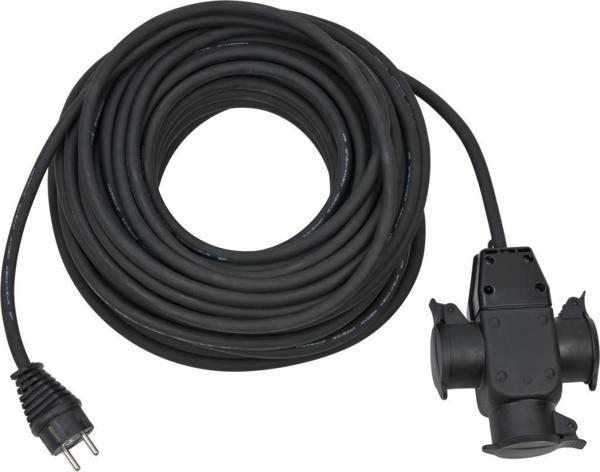 Brennenstuhl H07RN-F3G1,5 25 Metre IP44 Lisanslı Dış Mekan 3 Soketli Uzatma Priz - Image 1
