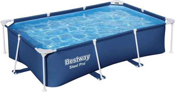 Bestway Steel Pro Frame Pool, Pompasız 259 X 170 X 61 Cm, Koyu Mavi, Kare - Image 1