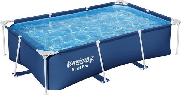 Bestway Steel Pro Frame Pool, Pompasız 259 X 170 X 61 Cm, Koyu Mavi, Kare - Image 1