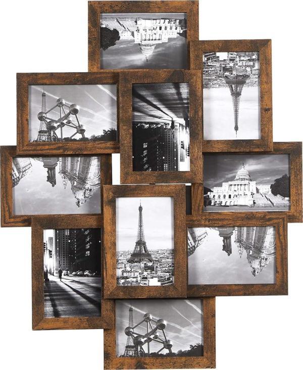 Songmics Resim Çerçevesi Kolajı, Her Biri 10 X 15 Cm (4 X 6 Inç) 10 Fotoğraf Için, Mdf'Den Yapılmış, - Image 1