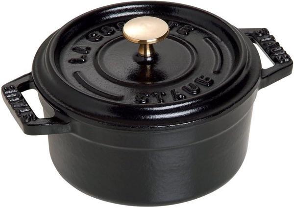 Staub 40500-101-0 Mini Güveç, Yuvarlak Kapaklı 10 Cm, 0,25 L, Indüksiyona Uygun, Mat Siyah Emaye Kap - Image 1
