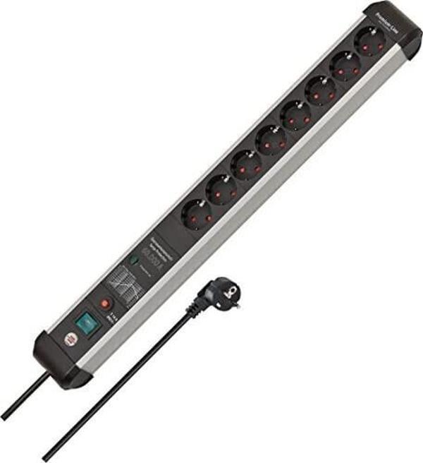 Brennenstuhl Premium-Protect-Line 60.000 Amper Akım Korumalı Parazit Giderici 8 Soketli 3 Metre Priz - Image 1