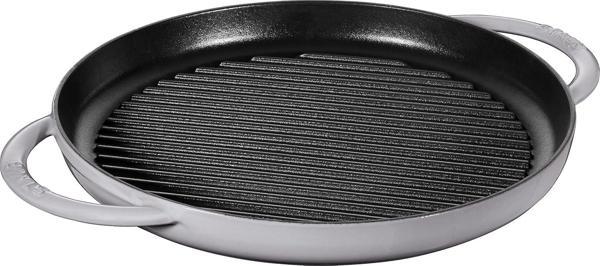 Staub Grill Pans Çift Kulplu Döküm Izgara Tava, Gri - Image 1