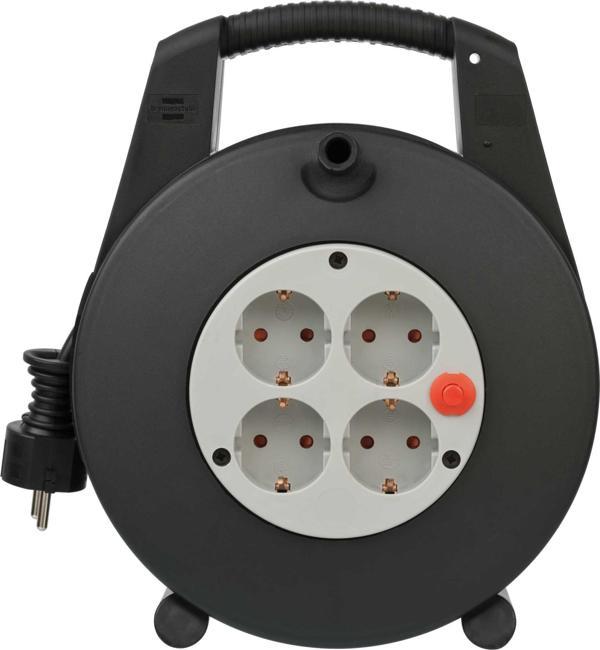 Brennenstuhl Vario-Line 15M. Makaralı 4 Soketli Şartelli Uzatma Priz - Image 1