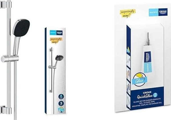 Grohe Vitalio Comfort 110 Sürgülü Duş Seti + 2 Adet Quickglue Banyo Ürünleri Yapıştırıcı Seti - Image 1