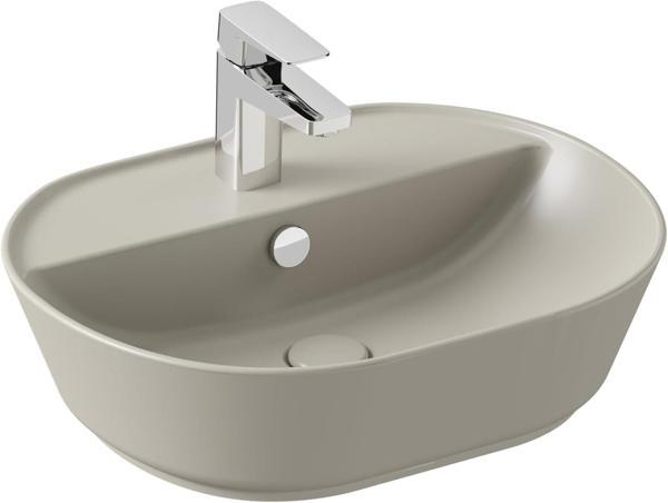 Vitra Geo 7428B020-0001 Oval Çanak Lavabo 55 Cm, Mat Bej - Image 1